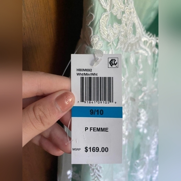 Say Yes to Prom Pastel Blue Mint Lace Dress Size 9/10 - Picture 3 of 6